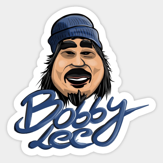 Bobby Lee With Blue Beanie Illustration Sticker by Ina